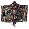 Hooded Blanket Horror Mysterious Character Hooded Blanket for Adult Gothic Sherpa Fleece Wearable Throw Blanket Microfiber