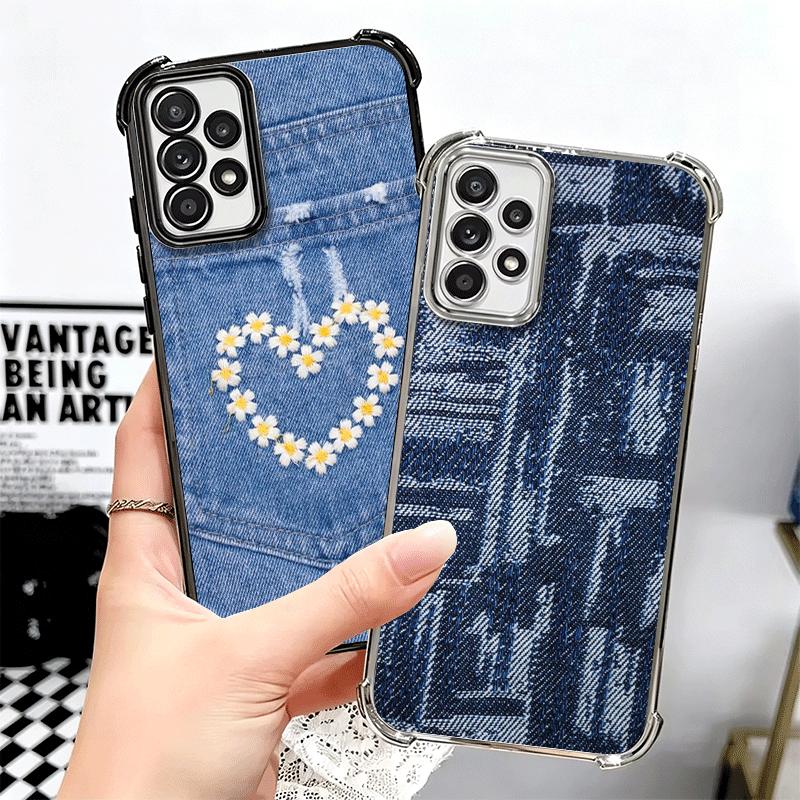 Retro Denim Pattern Soft Phone Case For Samsung A17 A27 A07 A37 A57 A16 A56 A15 A55 A14 A54 A13 A53 A26 A36 A25 A35 A24 A34 A23