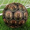 Prehistoric Dinosaur Emblem Round Football Size 5 Adult Ball Suitable for Training Matches and Outdoor Team.