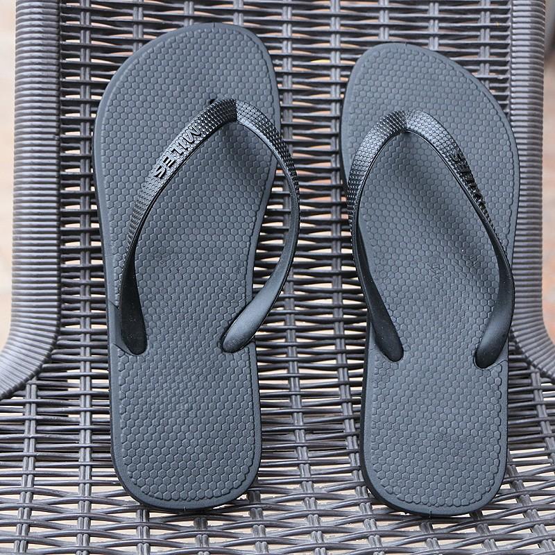 

Flip-flops summer solid color beach non-slip outdoor wear couple men s and women s slippers pinch feet seaside sandals 44 men чёрный