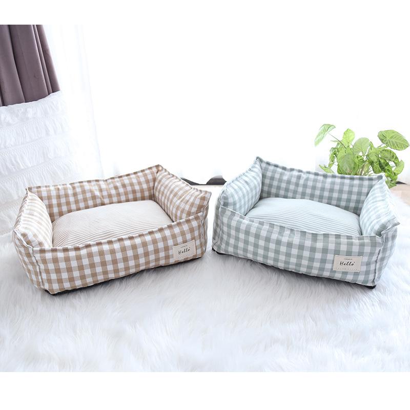 New Style Removable and Washable Dog Kennel  Four-season Universal Cat Kennel  Small and Medium Kennel  Cat Bed  Imitation Cotton and Linen Mat