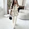 Casual Womens Two Piece Suit With Pockets For Autumn Comfort Wear