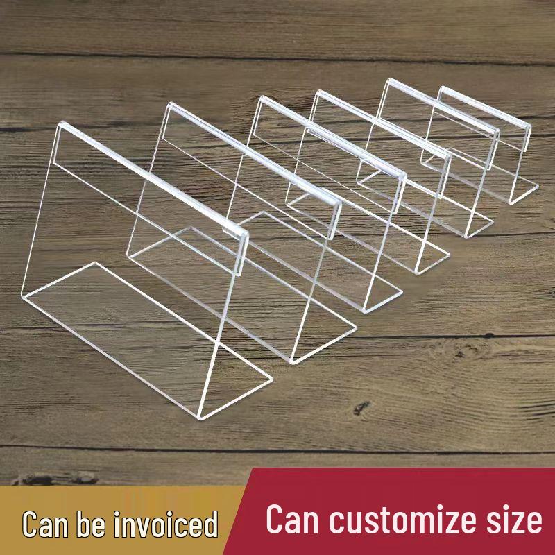 Acrylic L-Shaped Display Stand for Cards and Tags 2x4cm Horizontal L-Shape 1.3mm