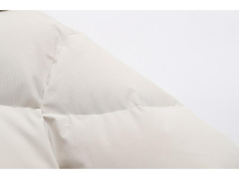 Soğuktan Korunma İçin Unisex Kapüşonlu Orta Boy Kalın Beyaz Kaz Tüyü Şişme Mont