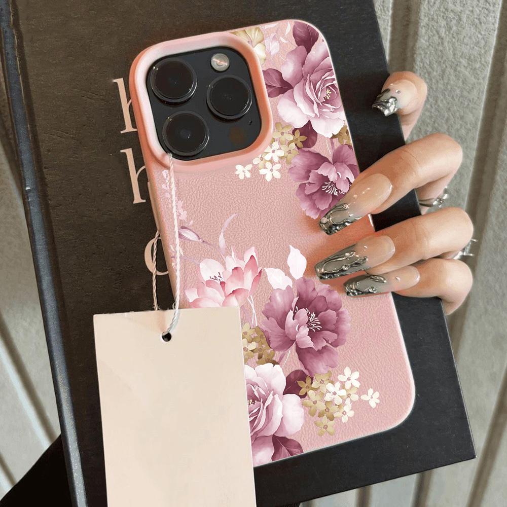 HOT Cool Flower Peony Luxury Lichee leather pattern Phone Case For Redmi Note 14 13 12 11 10 9 8 Pro Plus 4G 5G Shockproof Cover