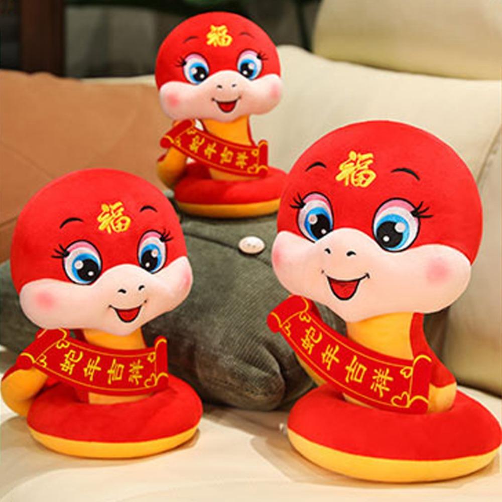 Happy New Year Snake Year Mascot Toy Good Wishes Lucky Snake Doll Plushies  Children