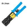 Jiman Punch-Down Crimper Set: Crystal Head & Through-Hole Network Cable Pliers with 6P8P Ratchet