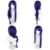 Stunning Genshin Impact Raiden Shogun Cosplay Wig Featuring Vibrant Purple Synthetic Hair