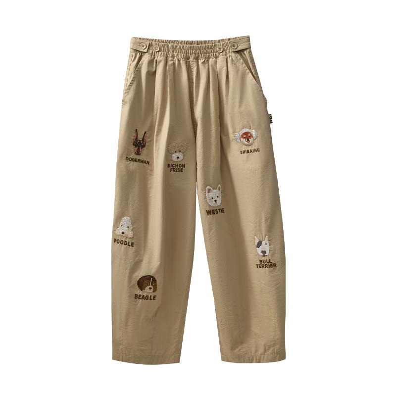 Q21 Kids  Pure Cotton Embroidered Banana Casual Long Pants 110 легкие хаки