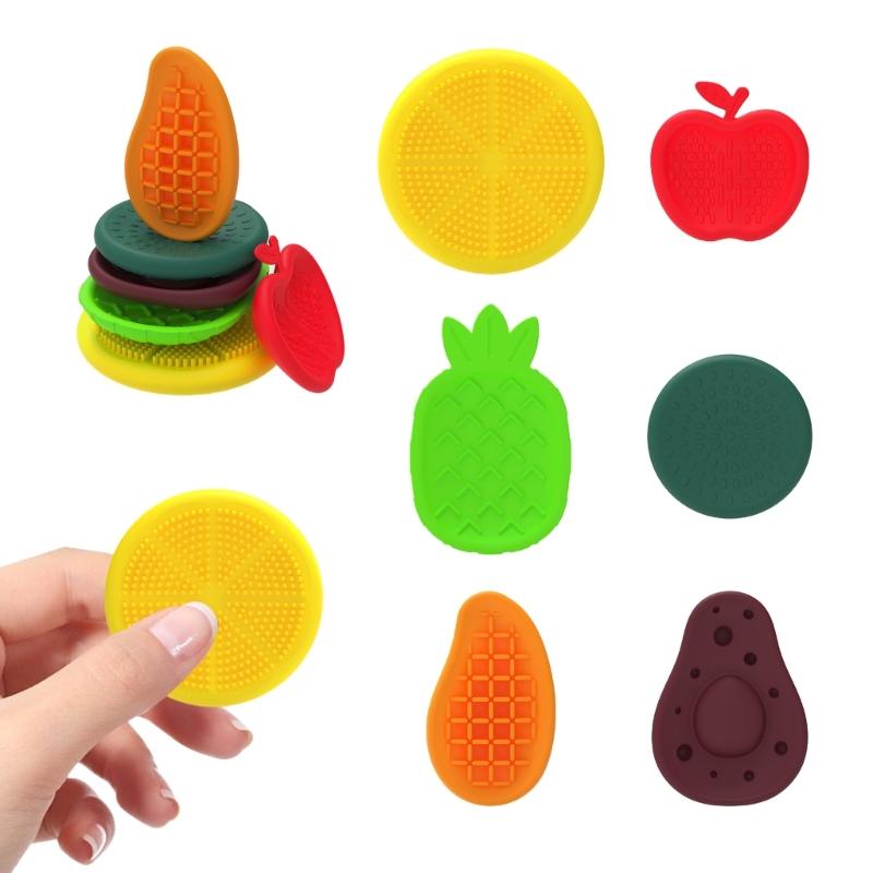 6pieces Sensory Stones For Kids Textured Pad Toy For Stress Relief And Attention Great For Classroom Teaching Purpose