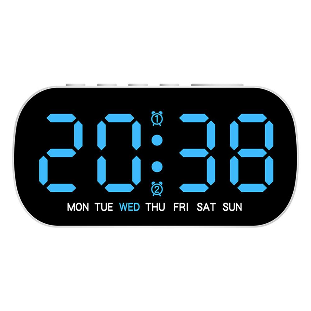 

Digital Alarm Clock, LED Screen Multi Functional Electronic Alarm Clock With Adjustable Brightness, 12/24H Table Clock For Living Room, Bedroom синий