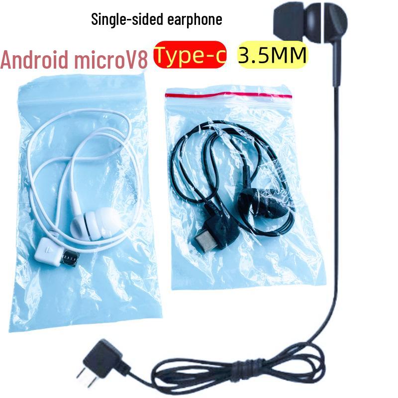 Universal In-Ear Bluetooth TYPE-C Ultra-Thin Single-Sided Earphone with Micro Android Interface
