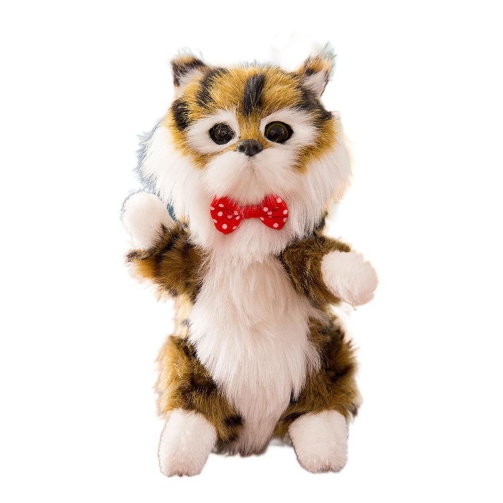 

PP Cotton Soft Stuffed Kitten Model with Sound Fake Cats Plushie Figure Home Decor