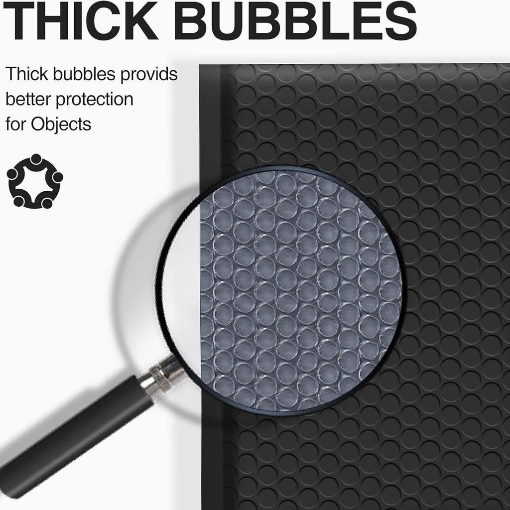 Black Polyester Padded Self-Seal Bubble Mailers - Waterproof Shipping Envelopes for Small Business