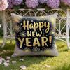 Holiday New Years Day Cushion Cover Home  Car DualScene Pillow Cover Reversible for Premium Comfort