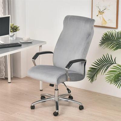Soft Velvet Office Chair Covers Elastic Computer Chair Cover Non-Slip Gaming Seat Slipcover with Zipper Washable Chair Protector