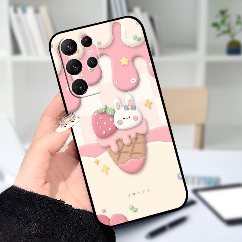 For Samsung S25 S22 Ultra 5G Case S25 Edge Lovely Flower Printed Cover Phone Cases For Galaxy S23 S24 FE Silicon Soft TPU Shells