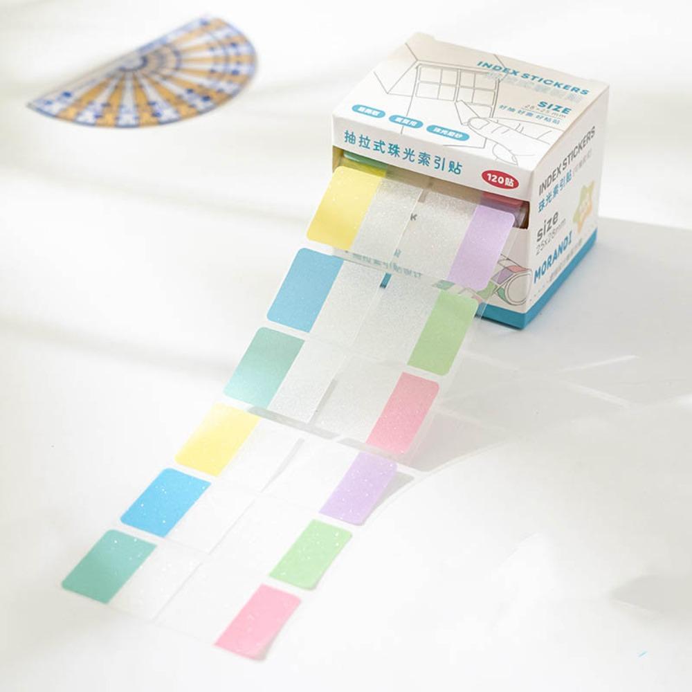 Transparent Pearl Pull-Out Label Stickers Aesthetic Stationery Sticky Notes Memo Pad  Student
