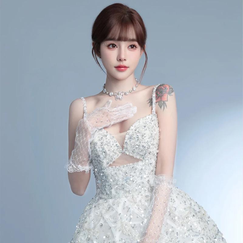 Lace Mesh Gloves Princess Dress Accessories for Weddings & Photo Shoots