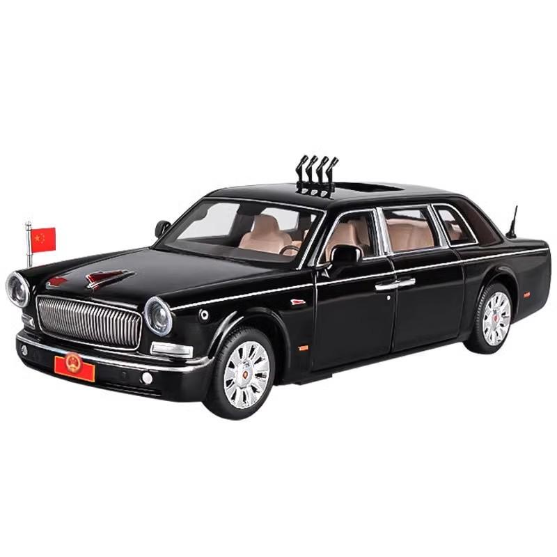 

Chezhi 1/24 Red Flag 70th Anniversary with Sound and Light Simulation Alloy Die Casting Car Model Ornament Advanced Gift чорний