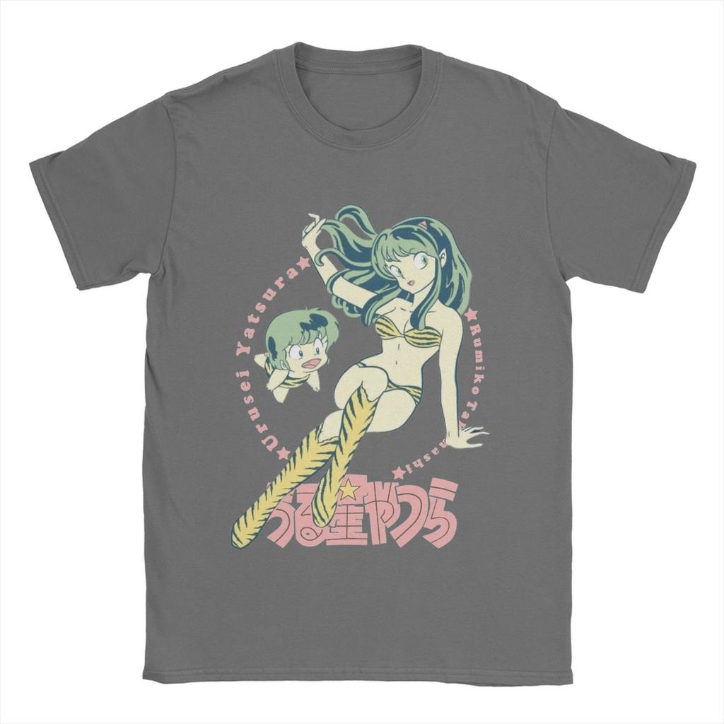Lum Ran Ataru Urusei Yatsura Men's T Shirts Anime Funny Tees Short Sleeve Crew Neck T-Shirt Cotton Graphic Clothes