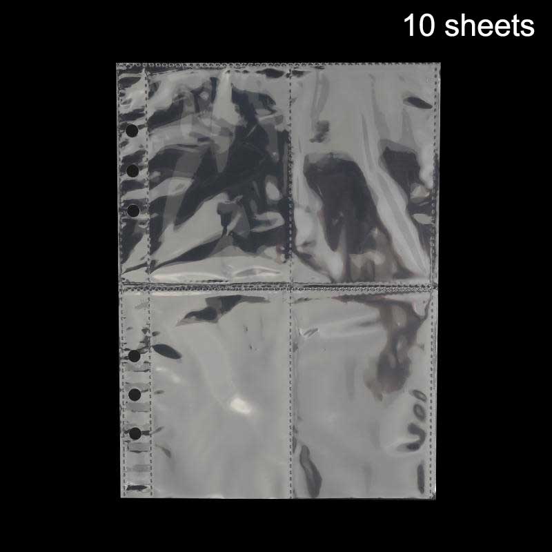 A5/6/7 6-Hole PVC Zipper Binder Cover Transparent Glitter Star Notebook Shell for Photo Album Refillable Planner Organizer Case