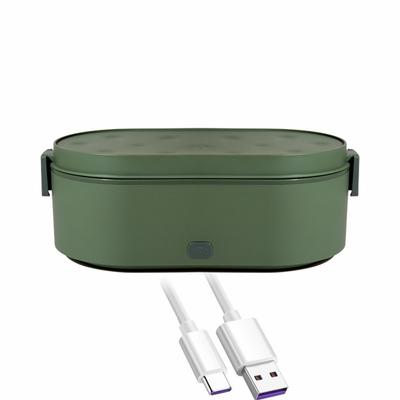 Mini contenitore elettrico per il pranzo, con ricarica USB, riscaldatore per alimenti, contenitore per auto, casa, viaggio, cuoci-riso portatile, scaldavivande in acciaio inossidabile.