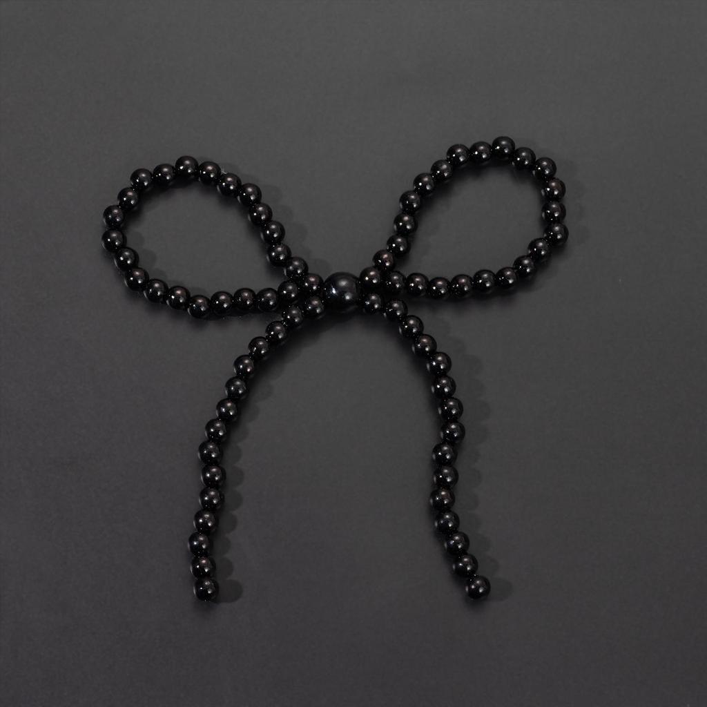 Handcrafted Beaded Bow Pearl Hair Clip & DIY Accessory