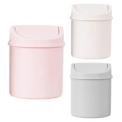 Mini papelera con tapa, pequeña cesta de basura para el hogar, dormitorio, oficina, escritorio, caja de almacenamiento de basura, contenedor de papel higiénico