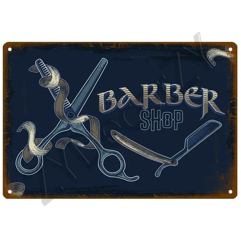Vintage Barber Shop Tin Sign  Retro Metal Wall Plaque for Living Room Home Decor Posters Art Decoration Aesthetic Mural
