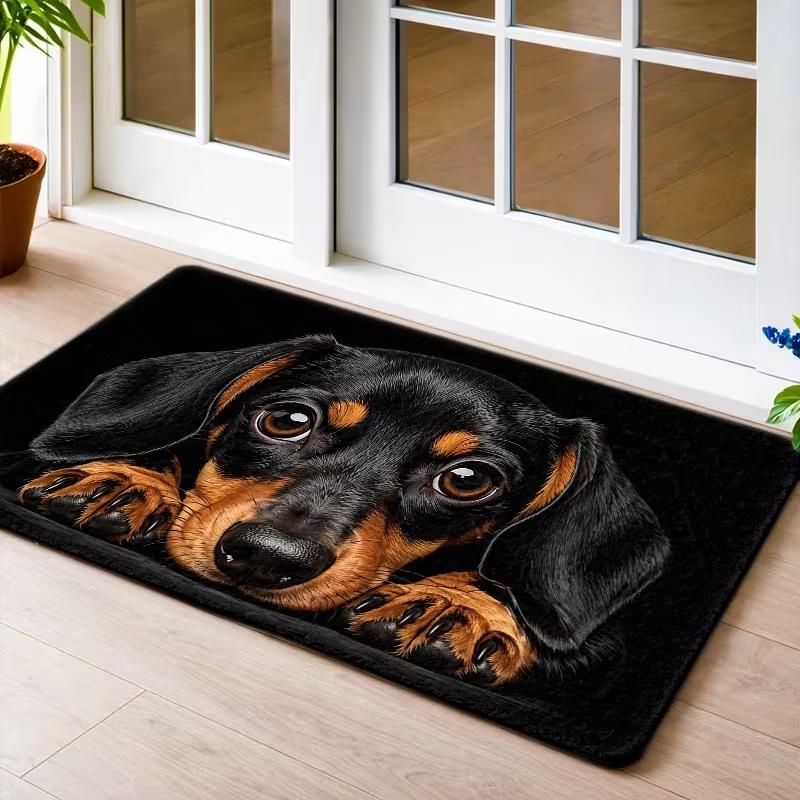 Tappetino di Benvenuto Cane Bassotto Effetto 3D che Nuota Tappeto per Pavimento Acqua Piscina Chiara Tappeto per Ingresso Interno Esterno per Decorazione Soggiorno