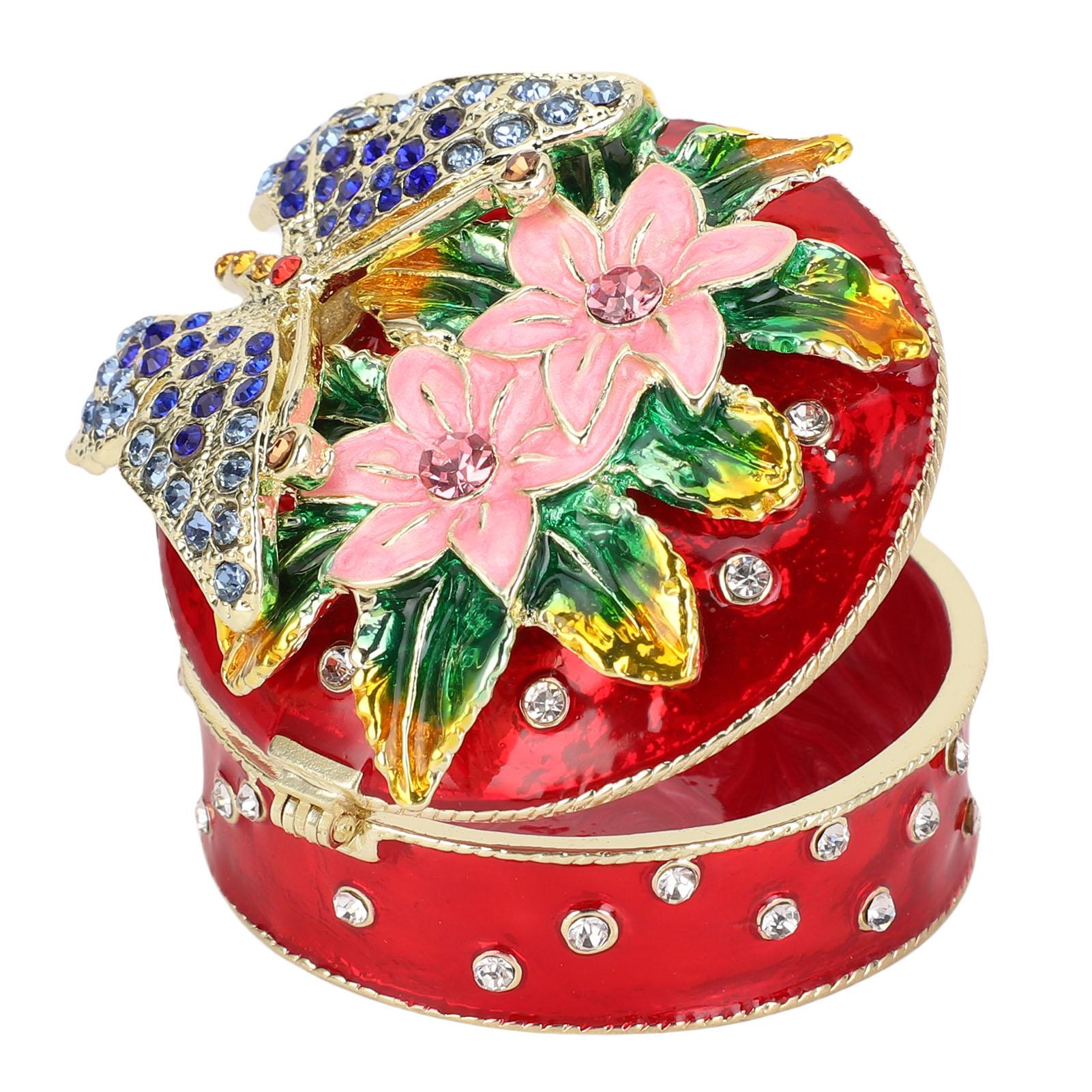 

Металлическая шкатулка для украшений в виде бабочки, элегантная эмалированная шкатулка для хранения мелочей для ванной комнаты, спальни, домашнего декора