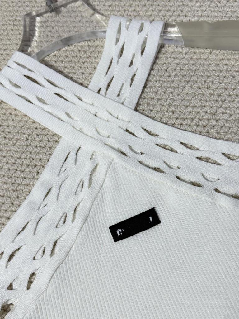 Miu Style Summer Cross Halter Knit Tank Top - Slim Fit, Sexy, Simple, Versatile.