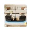 Table basse moderne noire avec éclairage LED, plateau de table brillant, 120 x 50 x 38,5 cm