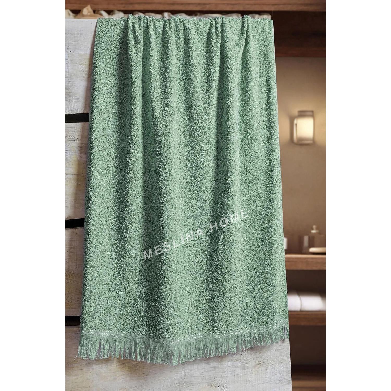 

80x160 Fringed Bath Towel Large Towel Hs-banyotek Green бірюзовий