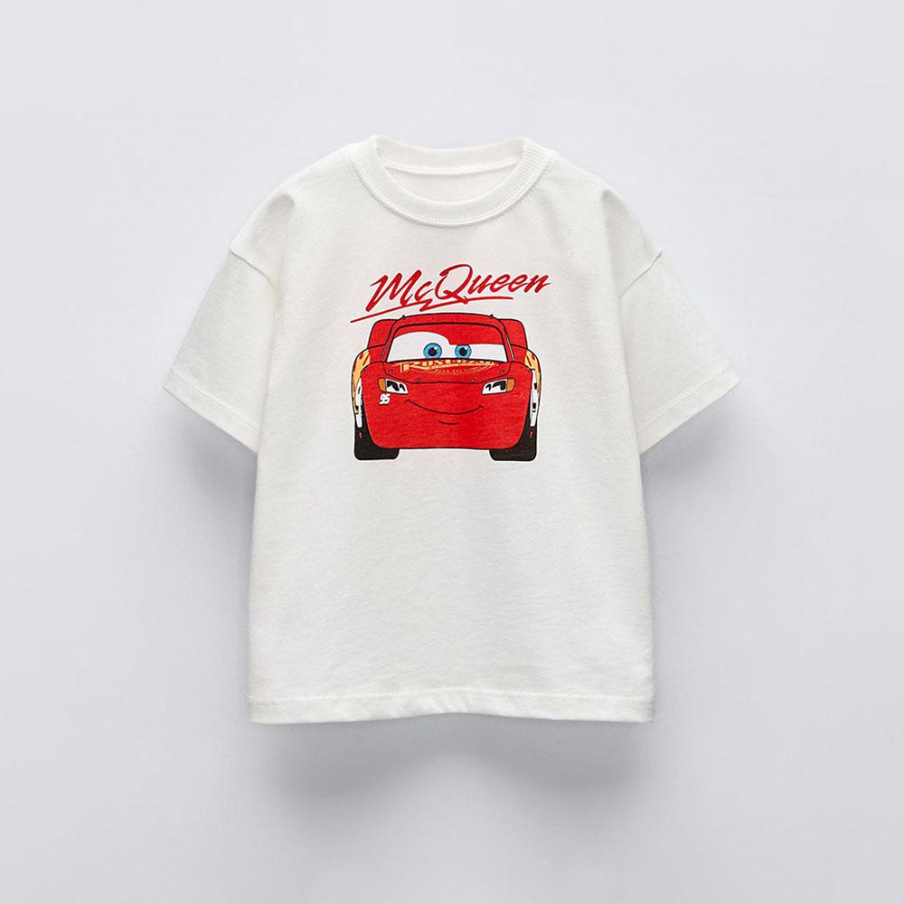 Cotton Kids Boy T-shirt Cartoon Printed Short Sleeve Tees Casual Loose Round Neck Tops for Baby