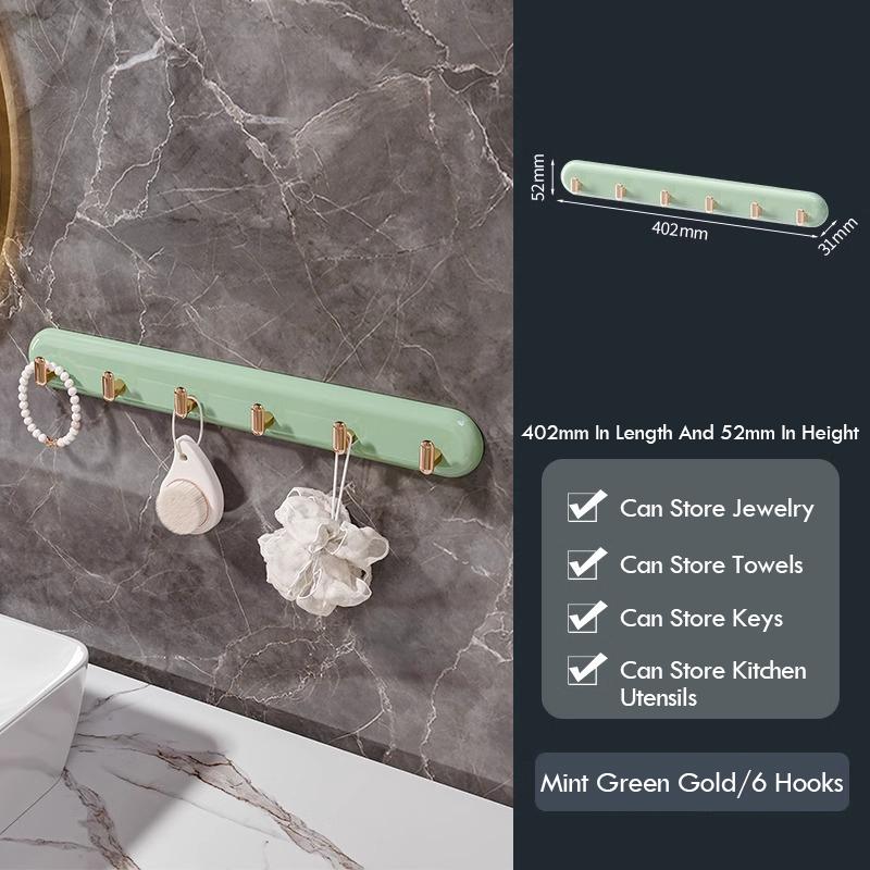 Kitchen Hook Wall Mounted Non Perforated Door Adhesive Hook Behind Bathroom Hook Waterproof And Moisture-Proof High Load-Bearing