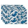 Tappetini da Tavola Nuvole Blu e Bianche Cinesi Stile Zen Motivo a Nuvola Ispirati Sottobicchieri Impermeabili Resistenti al Calore Decorazione da Pranzo per Cucina
