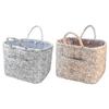 Quilted Fabric Storage Basket Large Capacity Boho Bag Foldable Floral Organizer Bin with Handles for Shopping Picnic Travel