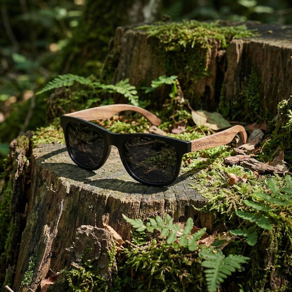[WOODONLY] Vintage Wooden Polarized Sunglasses - UV400 Protection Handmade Sunglasses - A Perfect Gift for Men & Women (Walnut Wood + Gray)