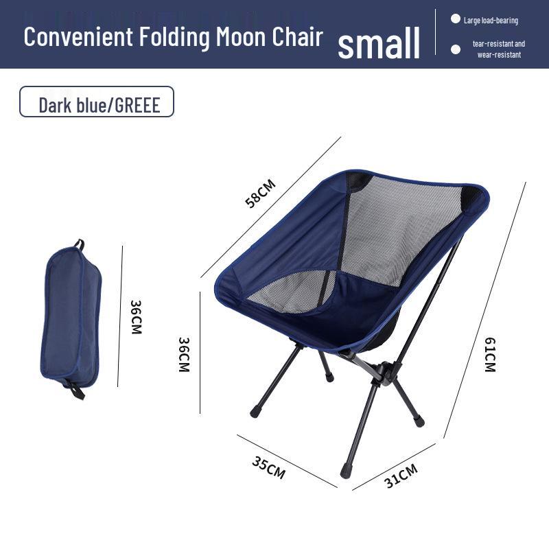 Portable Outdoor Moon Chair with Breathable Mesh Backrest – Folding Chair for Fishing, Art, and Beach Picnics