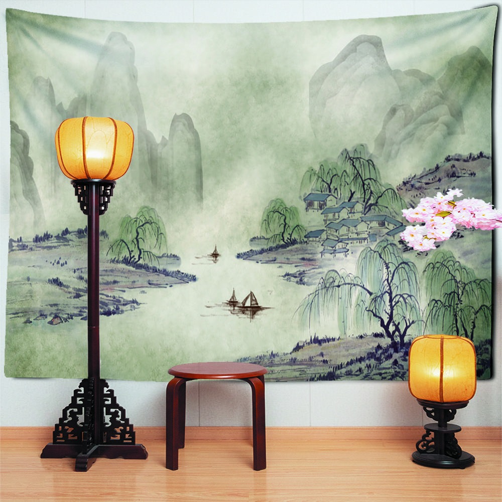 Ölgemälde Lavendel Wandteppich Wandbehang Pflanze Böhmisch Hippie Tapez Nordische Ästhetik Raumdekor