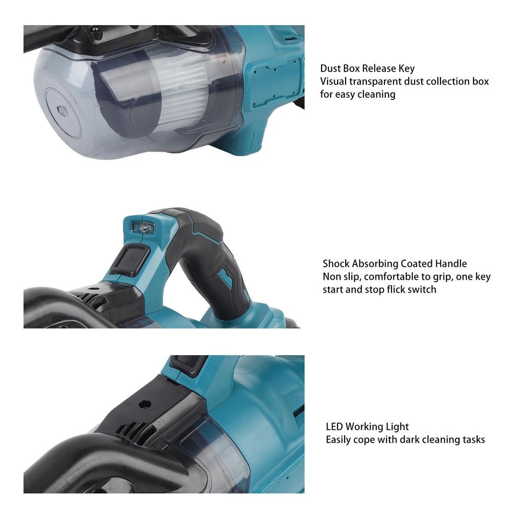 18V Car Vacuum Cleaner Cordless Vacuum Cleaner for BL18 Series Battery Powered 125AW Electric Cleaner Kit for Floor Carpet Car