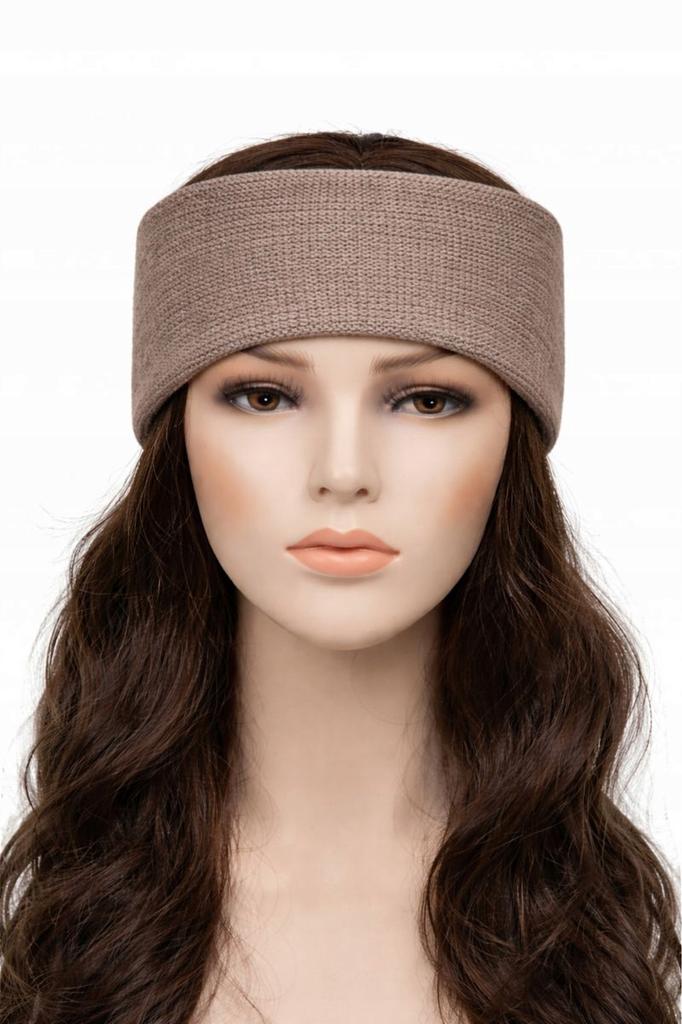 Classic Warm Acrylic Headband for Women' Youth Ears Smooth Melange Beige