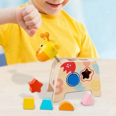 Wooden Shape Sorter Early Learning Activity Geometric Interactive Game Color Recognition