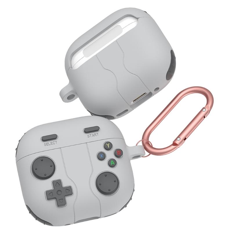 Customs Fit Protective Silicone Case For  Earbud Case With Gaming Consoles Design And Carabiner Clip