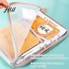 Transparent Stationery Bag Mesh Zipper Pouch File A4 Letter Size 3-Layer Quality Storage Case with Handle Document Organizer for School Travel Office