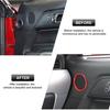 Car Inner Door Speaker Horn Cover Trim 2X For Ford Mustang 2015- Bright Red