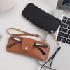 Portable Glasses Storage Bag With Lanyard Sunglasses Eyeglass Bag Pu Leather Glasses Bag  Female