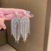 Silver Needle Water Drop Tassel Earrings - Light Luxury High-End Design for Women's Fashion.